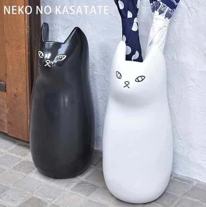 Rakuten - 東谷 CLY-12 猫の傘立て 大 傘たて 陶器 猫 ねこ ブラック 黒 おしゃれ アンブレラスタンド 北欧 かさたて カサ シンプル モダン かわいい 玄関 収納