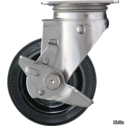 【送料無料】SUS サイドSP付 ゴム車 125mm 313S-RU125