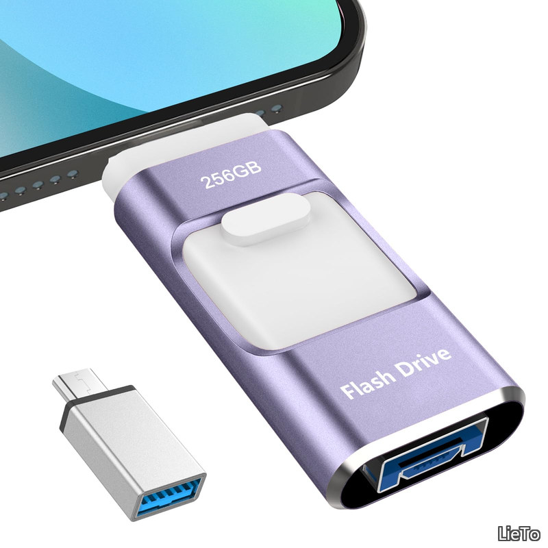 【送料無料】Phone対応 USBメモリ256GB 高速 データ バックアップphone写真データ保存iOS/USB/Type-C/Micro USB搭載 大容量 フラッシュメモリ タイプc USBメモリiphone用外付けメモリPhone/Pad/PC/Macbook/Android対応携帯容量不足解消 紫
