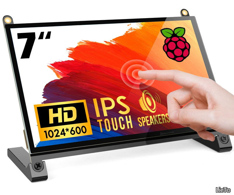 7インチ Raspberry Pi用タッチモニター IPS 1024X600 スピーカー内蔵 Raspberry Pi 4/3/2/1 Xbox PS4 Ubuntu Windows 7/8/10に適用