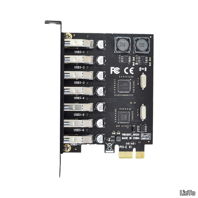 【送料無料】7ポート PCI-E - USB 3.0 HUB