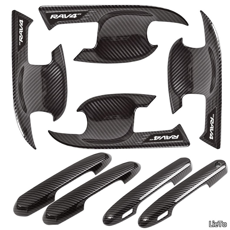 Full Wigs （Male） - 【送料無料】トヨタ RAV4 50系 専用 ドアハンドルカバー RAV4ドアノブカバー ガーニッシュ 外装 パーツ NEW RAV4 カスタム ドアパネル ドアプロテクター 爪キズ防止 2019年〜 RAV4 5代目フロント/リア 8枚セット (カーボン調)