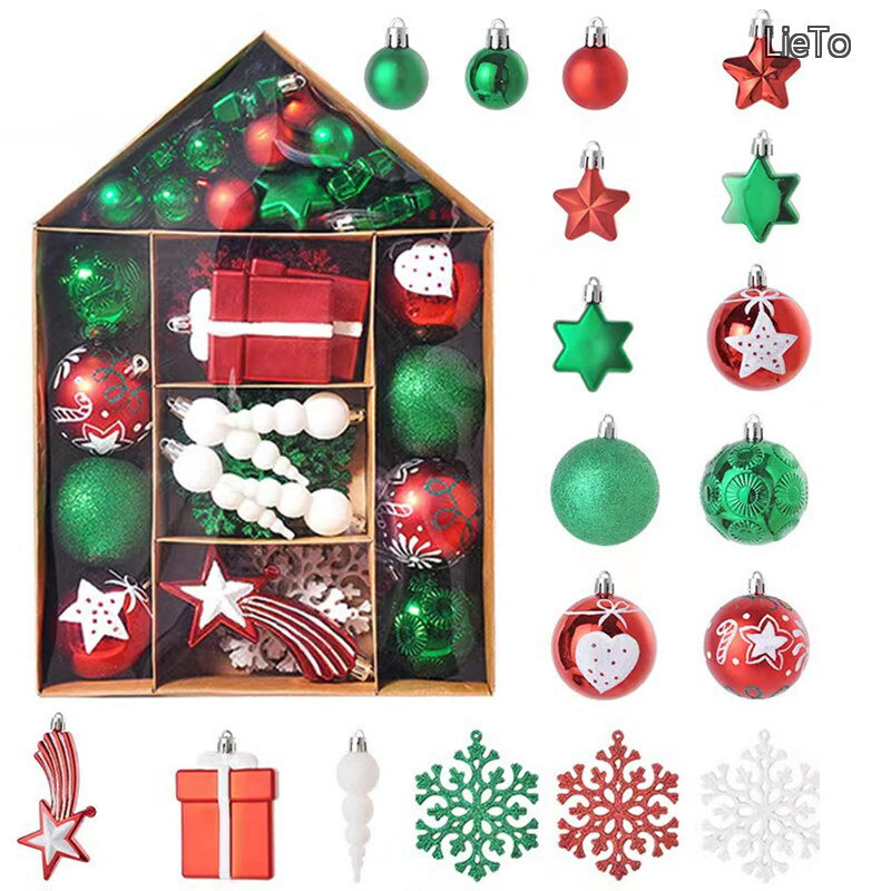 【送料無料】クリスマス ボール オーナメント 70個セット 北欧風 クリスマスツリー 飾り 豪華 多種類 多色 おしゃれ デコレーション 部屋 喫茶店 店舗デコレーション 新年