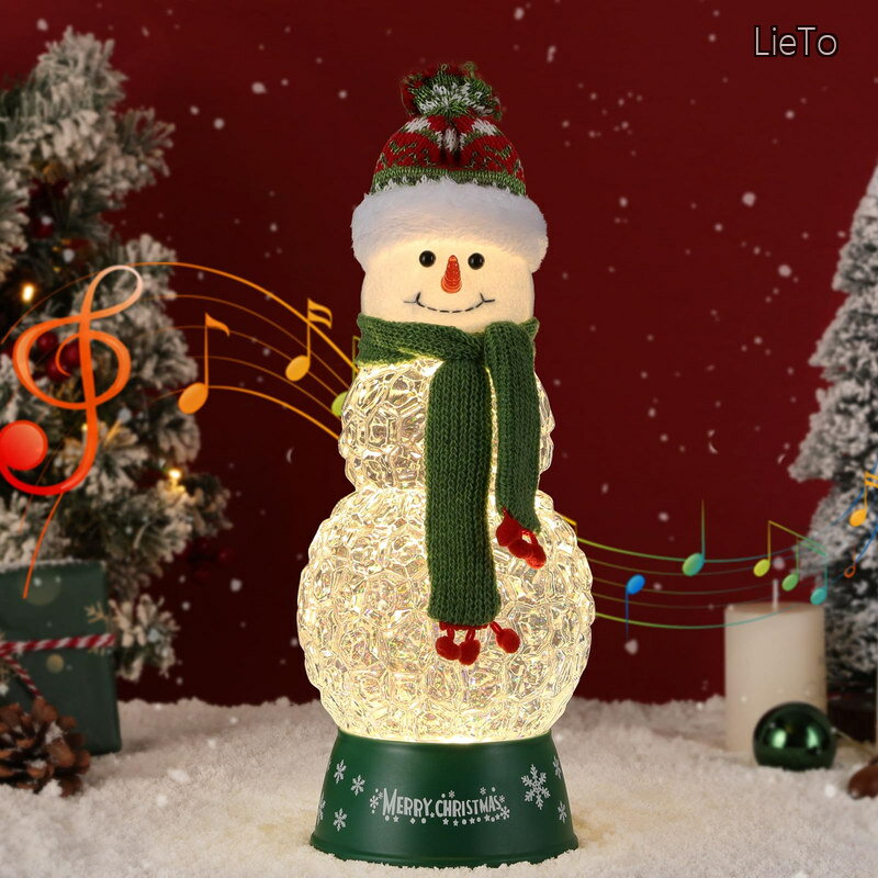 【送料無料】スノードーム クリスマススノードーム クリスマスツリースノーグローブ ライト内蔵 自動タイマー機能付き 8曲クリスマスソング自動ループ アクリル製