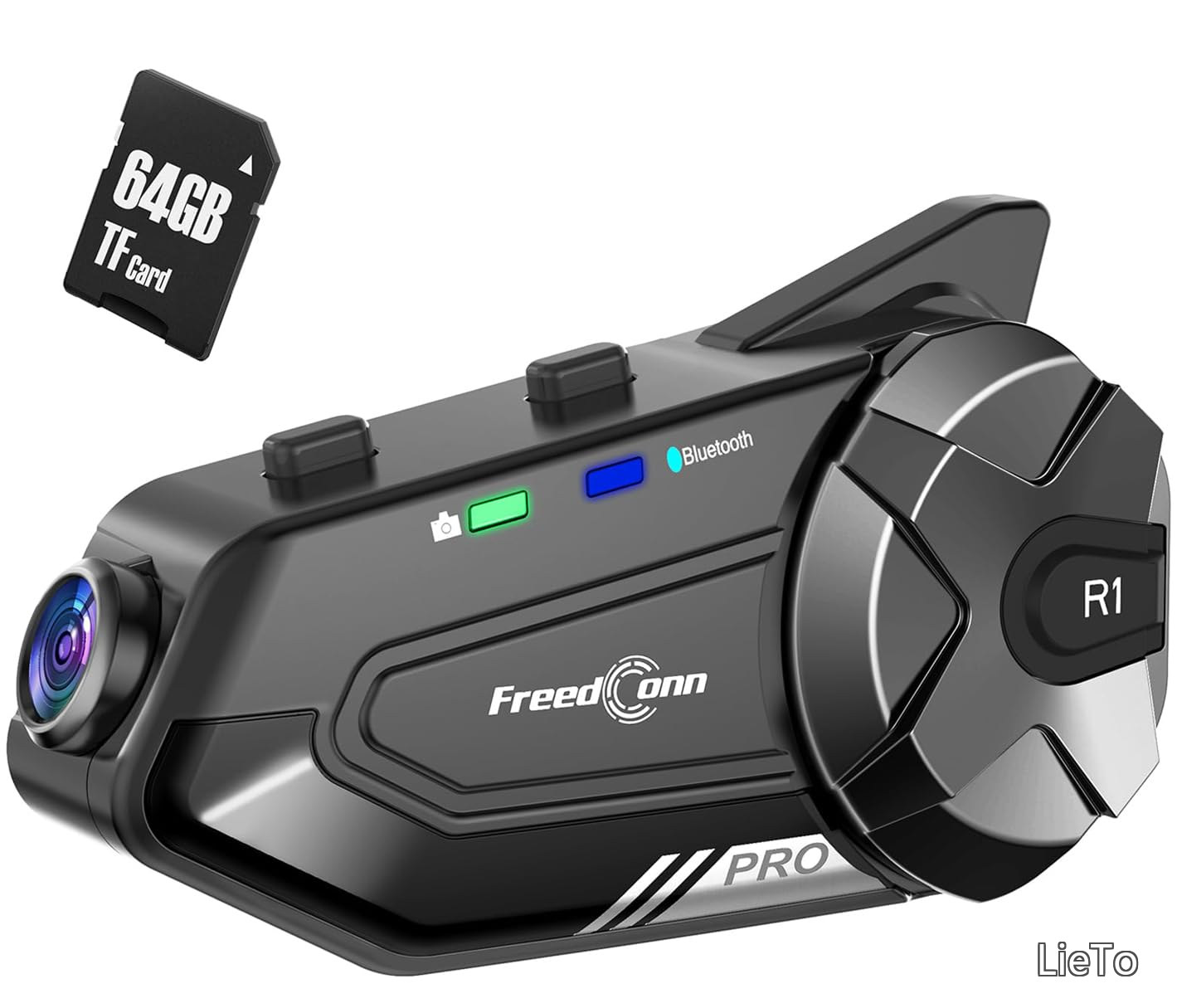 【送料無料】R1Pro バイク インカム カメラ付き インカム バイク ドラレコ 6人同時通話 連続使用38時間 140°超広角 2.5K 4.5H連続録画 バイク用ドライブレコーダー WiFi対応 ループ録画 最大512GB対応（64GBメモリカード付 1台セット）