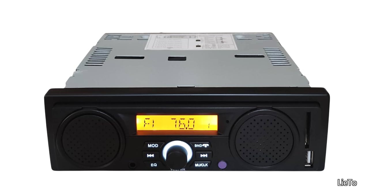 【送料無料】「ブラックカラー」 1DIN カーオーディオ 前面スピーカー、ウーファースピーカー装備！ Bluetooth FMラジオ(日本周波数帯対応) USB SDカードメディア再生 スマートフォン・ハンズフリー機能