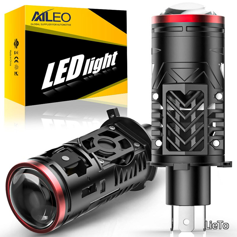 【送料無料】LED プロジェクターヘッドライトバルブ 第2世代 ミニレーザープロジェクター搭載 爆光 20000LM 6000K ホワイト Hi/Lo切替 1550% 明るい カスタムIC 12V 右ハンドル車対応 2個セット