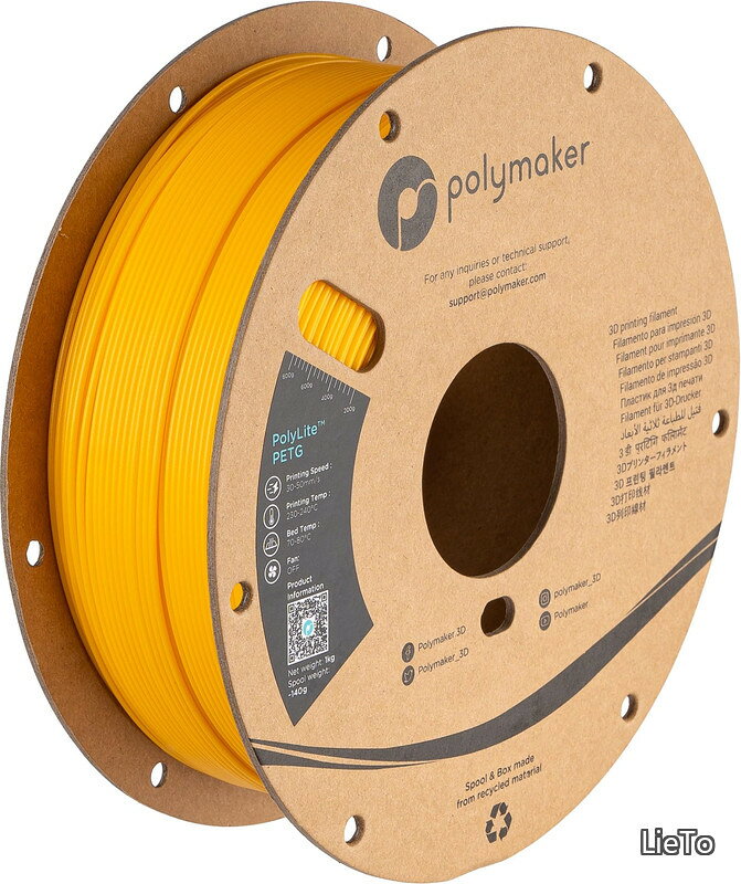 PolyLite PETG 1.75mm径 1kg巻 イエロー