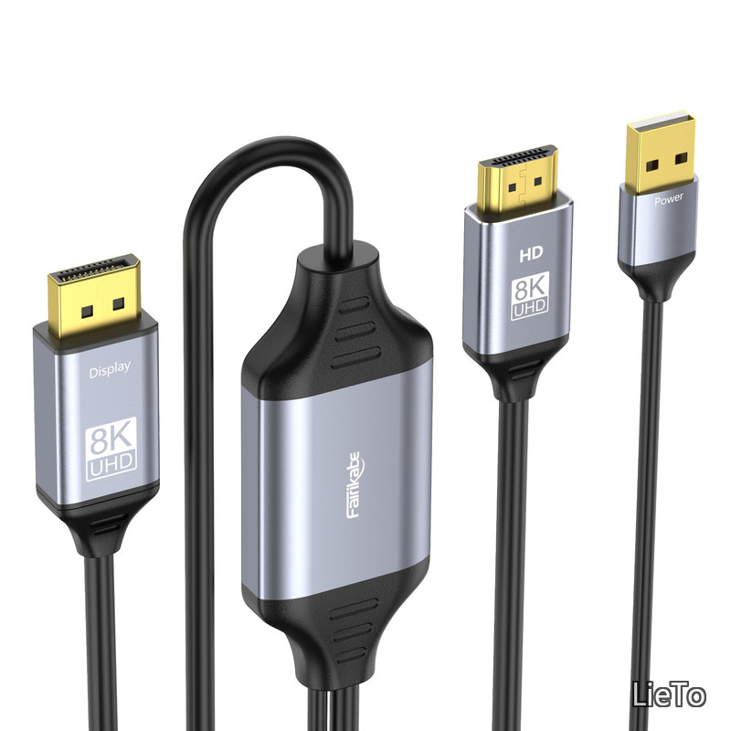 Rakuten - 【送料無料】8K HDMI to DisplayPort ケーブル 4K@120Hz（2K@144Hz）2m Xbox Series X、PS4、PS5、PS4 Pro用 HDMI 2.1 to DisplayPort 1.4 ケーブル 単方向HDMI to DP