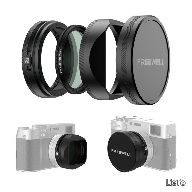 Fuji X100 CPL/GMIST ハイブリッド フィルター レンズフード付き (ブラック)