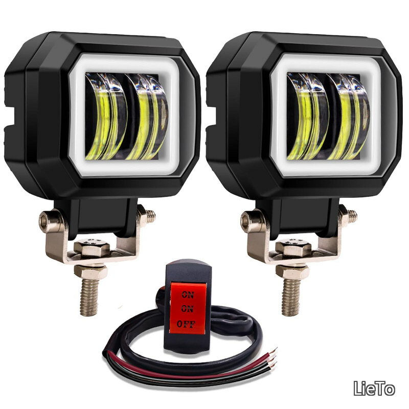 【送料無料】12V24V バイク フォグランプ デイライト用グリーンイカリング付き ス...