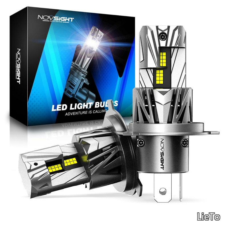 Rakuten - 【送料無料】H4 LEDヘッドライト Hi/Lo 車検対応 バイク/車用 18000lm 35W*2 Hi/Lo切替 6500K 12V車用 ハロゲンサイズ 静音ファン付き 2個セット 2年保証付き(H4)