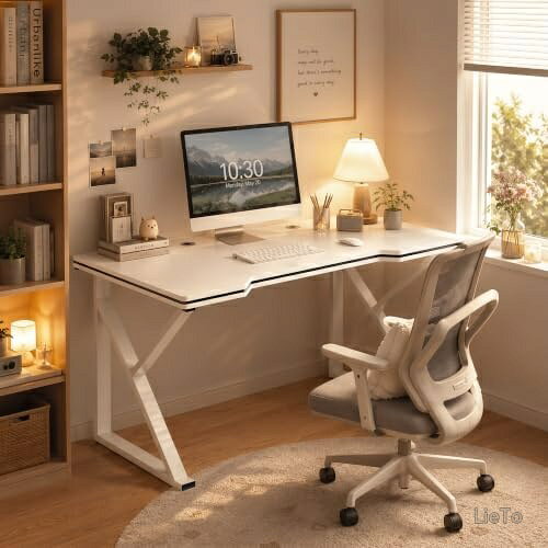 【送料無料】デスク パソコンデスク 幅80cm 奥行60cm 高さ74cm オフィスデスク 机 北欧風 PCデスク テレワーク 作業机 ラック付き リモートワーク シンプル コンパクト 勉強机 化粧台 一人暮らし 省スペース 在宅勤務 組立簡単 日本語説明書付き 安定 頑丈 収納 lieto813-10053281 LieTo パッケージ画像