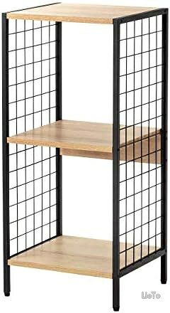 商品の特徴・木製の素材を使用した棚板に、黒いアイアン調のフレームがおしゃれなラックです。リビング、書斎、ダイニング、寝室など様々な場所で使えます。・側面はメッシュ状なのでフックなどをかけることができます。A4ファイルを立てて収納できます。・キズや汚れに強いメラミン化粧板の天板です。アジャスター付きでガタ付きを防止します。・カラー：天板/ナチュラルブラウン、フレーム/ブラック サイズ：W367×D336×H820mm 重量：6.7kg・天板耐荷重：各10kg 総耐荷重：25kg 出荷形態：ノックダウン組立式（お客様組立） 材質：天板/木製（メラミン化粧板）、フレーム/スチール 取扱説明書：あり（日本語）お客様都合のキャンセルはお控えください。また他モールにて併売を行っており、Amazon 社のFBA マルチチャネルサービスを一部活用しております。梱包にAmazon ロゴの記載やAmazonの配達員が商品をお届け、また置き配になる可能性がございますので予めご了承ください。