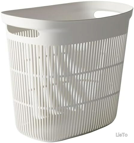 【送料無料】ランドリーバスケット 大容量38L ドラム式対応 手に優しい持ち手 割れにくい 通気性 目隠し シンプル スタッキング可 約49×42×30cm