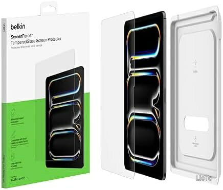 【送料無料】iPad Pro M4 13インチ用 強化ガラスフィルム 9H硬度 0.33mm薄型 指紋防止 簡単装着トレイ付き フルスクリーン保護 2年保証
