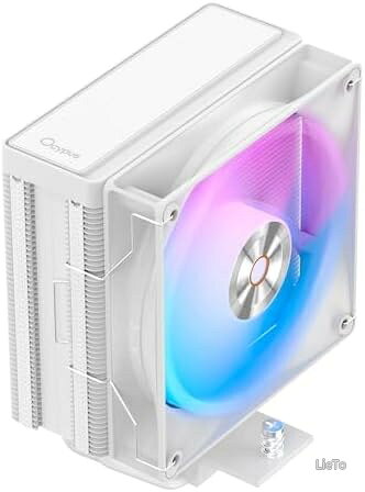 CPU空冷クーラー 120mm静音PWMファン ARGB対応 油圧ベアリング 最大2000RPM 4本銅製ヒートパイプ TDP220W ホワイト AMD AM4/AM5 Intel LGA115X/1200/1700/1851 静音設計 ゲーミングPC 自作 高性能冷却