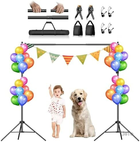 Estandarte de fondo 200x200cm de altura ajustable Estudio de fotografía Greenback Fotografía Personaje Productos Vídeo Aniversario Bodas Navidad Fiesta de Navidad Fácil de montar Estabilidad Conveniente de llevar