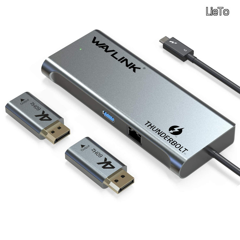 【送料無料】thunderbolt 3 ドッキングステーション/ デュアルディスプレイ4K@60Hz/シングル5K@60Hz USB3.0ポート/ ギガビット/2XDPポート/2XActive DisplayPort-HDMI2.0アダプタ付き/ バスパワーthunderbolt 3 ハブ Windows 10 .11又はMacOS 10.Xとそれ以降対応
