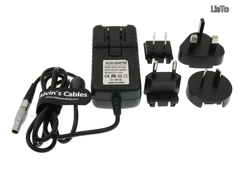 Cables Teradek Cube Hollyland Cosmo 600 用の Teradek 電源 アダプター 変換器 ケーブル 2 pin（通用AC to US UK EU AU プラグ 付き）