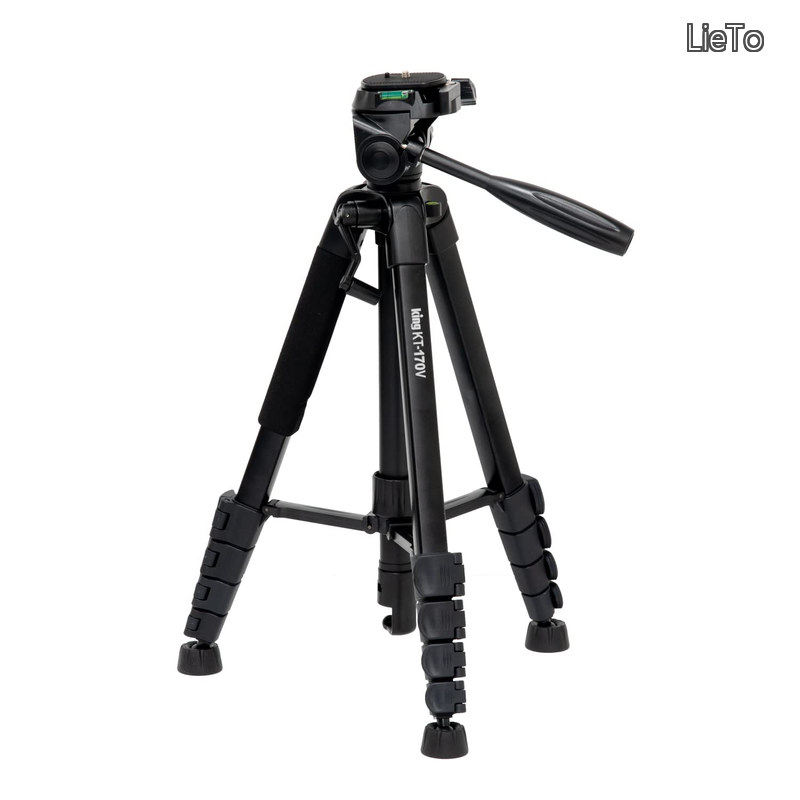 【送料無料】三脚 170cm 5段 3WAY 雲台 収納袋 水準器付 ビデオカメラ カメラ デジカメ 一眼レフ 対応 アルミ製 KT-170V ブラック Swallow