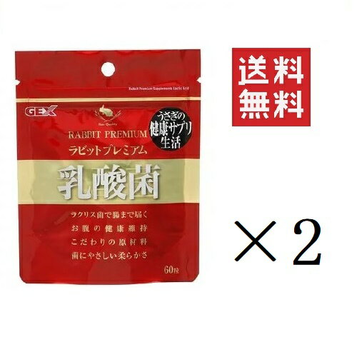 【クーポン配布中】 GEX ジェックス ラビットプレミアム乳酸菌 60粒×2袋セット まとめ買い うさぎ 腸 おやつ サプリメント