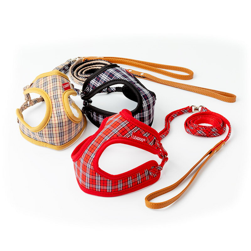 リードッグ LEADOG Bチェックフロント ハーネスリード SS レッド