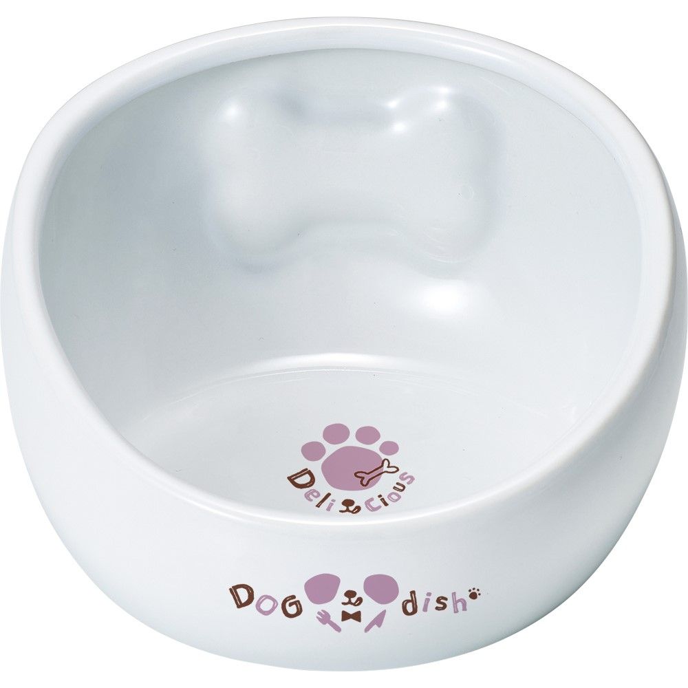 【3個セット】マルカン こぼれにくい陶製食器わんこ用M