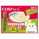 【8個セット】いなばペットフード CIAO ちゅ〜る とりささみチキンミックスバラエティ 14g×40本
