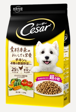 マースジャパンリミテッド シーザードライ 超小粒 成犬用 チキンと4種の農園野菜入り 1.5kg