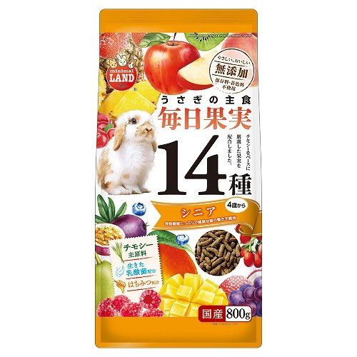 マルカン 【12個セット】マルカン うさぎの毎日果実14種 シニア800g