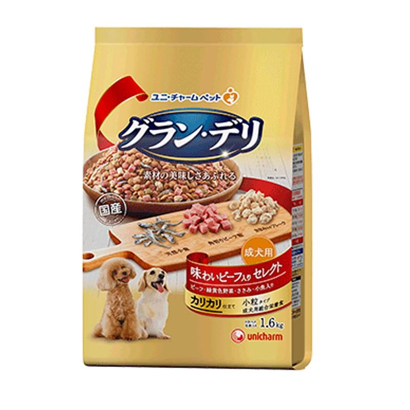 Natural - ユニ・チャーム グランデリ カリカリ仕立て 成犬用 味わいビーフ入り セレクト 1.6kg