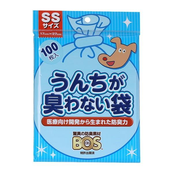 【4個セット】クリロン化成 うんちが臭わない袋BOS ペット用SSサイズ 100枚入り