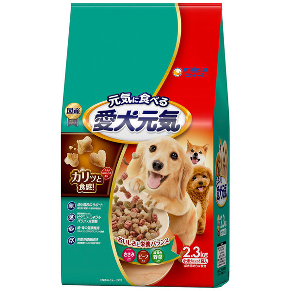 Mature Dog - ユニ・チャーム 愛犬元気 ささみ・ビーフ・緑黄色野菜入り 国産ドッグフード 2.3kg