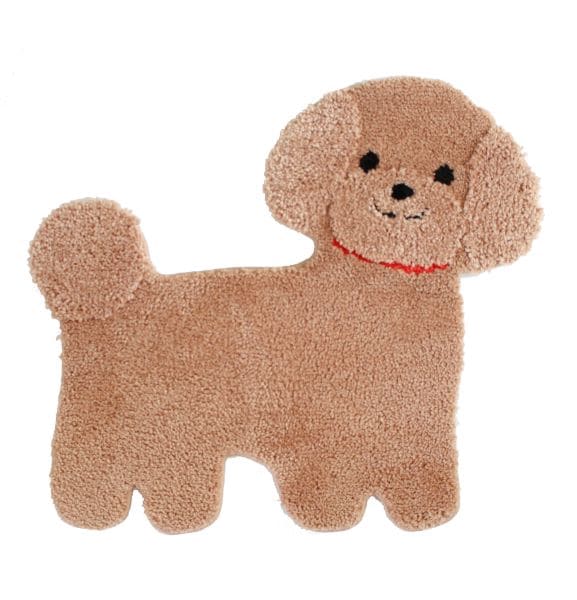 オカ株式会社 【2個セット】オカ株式会社 ルックス ファンディットアニマル プードル 洗えるマット 約50×54 ブラウン