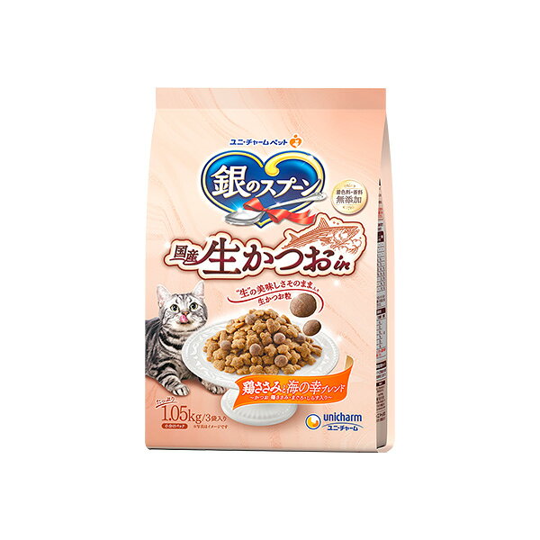 樂天商城 - 【8個セット】ユニ・チャーム 銀のスプーン国産生かつおin鶏ささみと海の幸ブレンド1.05kg