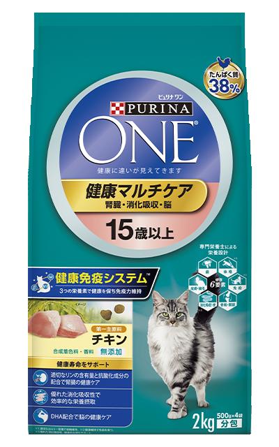 【3個セット】ピュリナワン キャット 健康マルチケア 15歳以上 チキン 2kg