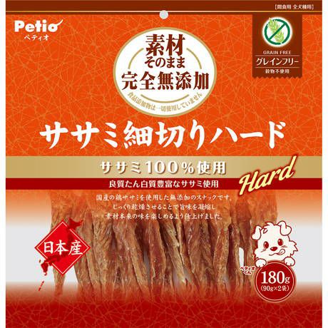 【3個セット】ペティオ 素材そのまま完全無添加 ササミ細切りハード 180g