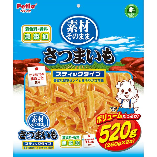 【2個セット】 ペティオ ペティオ素材そのままさつまいもスティックタイプ520g