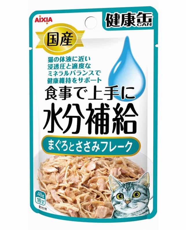 【48個セット】アイシア 国産健康缶パウチ水分補給まぐろとささみフレーク40g