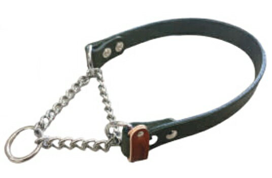 Collars, Harnesses, Leashes - カワノ産業 マイスタープラス レザーハーフ チェーンカラー #21カーキ