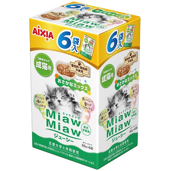 【10個セット】 アイシア MiawMiawジューシー6Pおさかなミックス360g