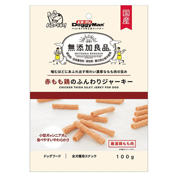 【6個セット】 ドギーマンハヤシ 無添加良品 赤もも鶏のふんわりジャーキー 100g