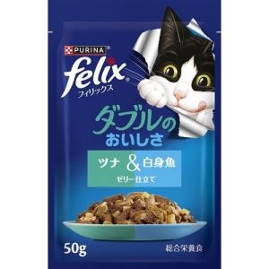 【6個セット】ネスレ日本 ピュリナフィリックスパウチダブルのおいしさツナ＆白身魚50g