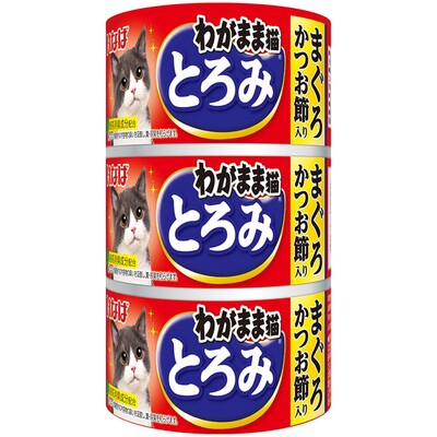 【12個セット】いなばわがまま猫とろみ3缶まぐろかつお節入り140g×3