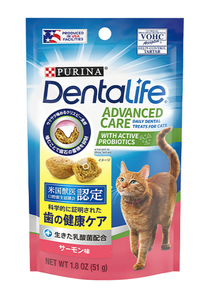 【3個セット】ネスレ日本 ピュリナデンタライフキャットデンタルケアスナックサーモン味51g