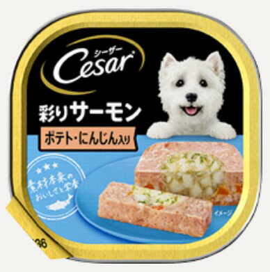 【12個セット】 マースジャパンリミテッド シーザー彩りサーモンポテト・にんじん入り100g