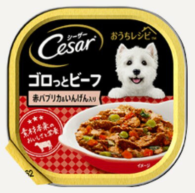 乐天商城 - 【6個セット】 マースジャパンリミテッド シーザーおうちレシピゴロっとビーフ赤パプリカ＆いんげん入り100g