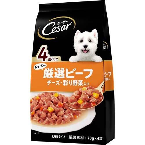 樂天商城 - 【2個セット】 マースジャパンリミテッド シーザージューシー厳選ビーフチーズ・彩り野菜入り70g×4袋