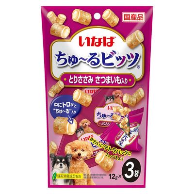 【24個セット】いなば ちゅーるビッツ とりささみ さつまいも入り 12g×3P